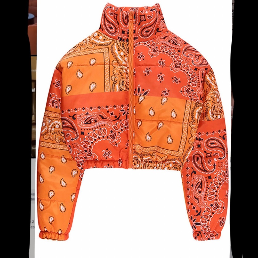 Bandana cropped puffer